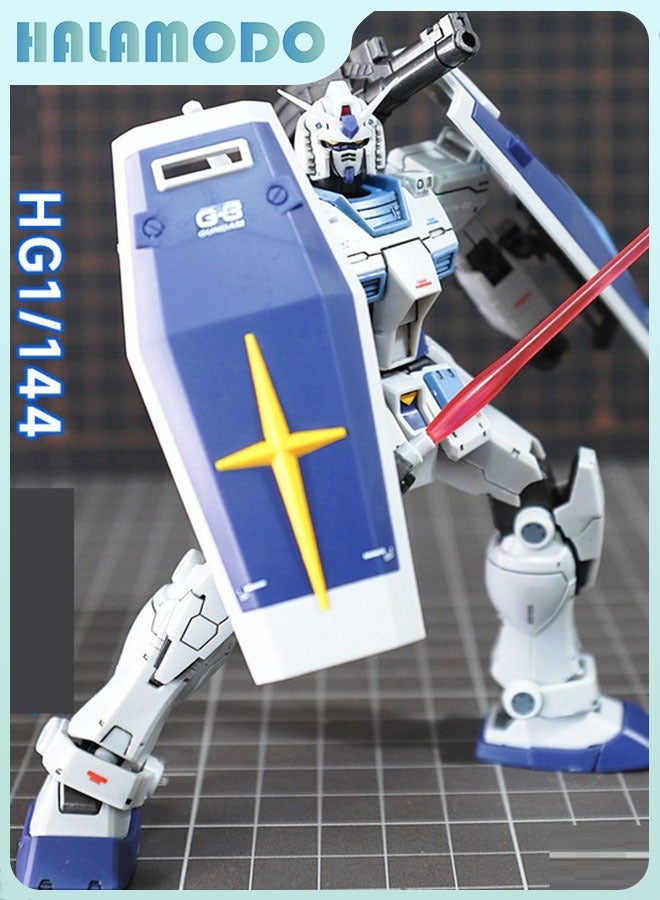 HALAMODO Mobile Suit 012 GTO Original Gundam Primary Color (G3 Color Scheme) Dual Cannon and Dual Shield Action Figure Assembly Model with Complimentary Water Decals and Stand, a Super Cool Desktop Decoration, an Assembly Model Toy Popular Among Boys and Girls - Image 2