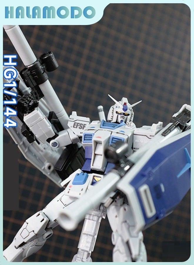 HALAMODO Mobile Suit 012 GTO Original Gundam Primary Color (G3 Color Scheme) Dual Cannon and Dual Shield Action Figure Assembly Model with Complimentary Water Decals and Stand, a Super Cool Desktop Decoration, an Assembly Model Toy Popular Among Boys and Girls - Image 3