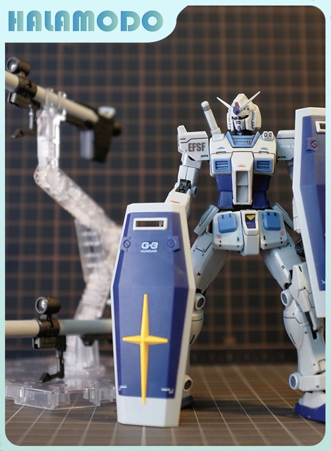 HALAMODO Mobile Suit 012 GTO Original Gundam Primary Color (G3 Color Scheme) Dual Cannon and Dual Shield Action Figure Assembly Model with Complimentary Water Decals and Stand, a Super Cool Desktop Decoration, an Assembly Model Toy Popular Among Boys and Girls - Image 1