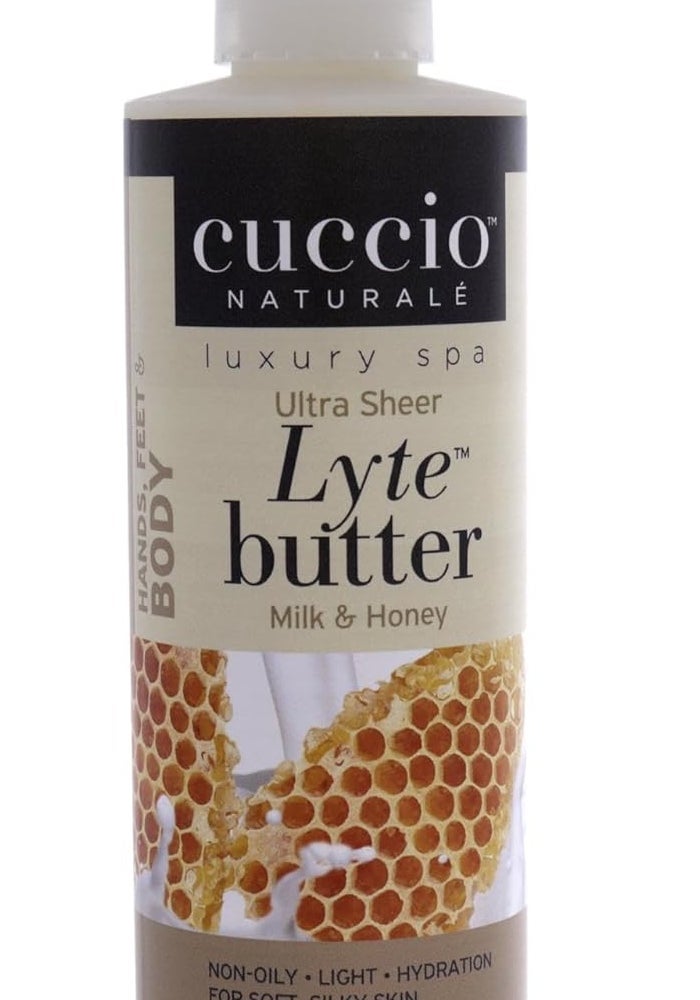 Cuccio Naturale Lyte Ultra-Sheer Body Butter - Milk & Honey - 8 Oz - Deep Hydration for Soft, Silky Skin - Image 1