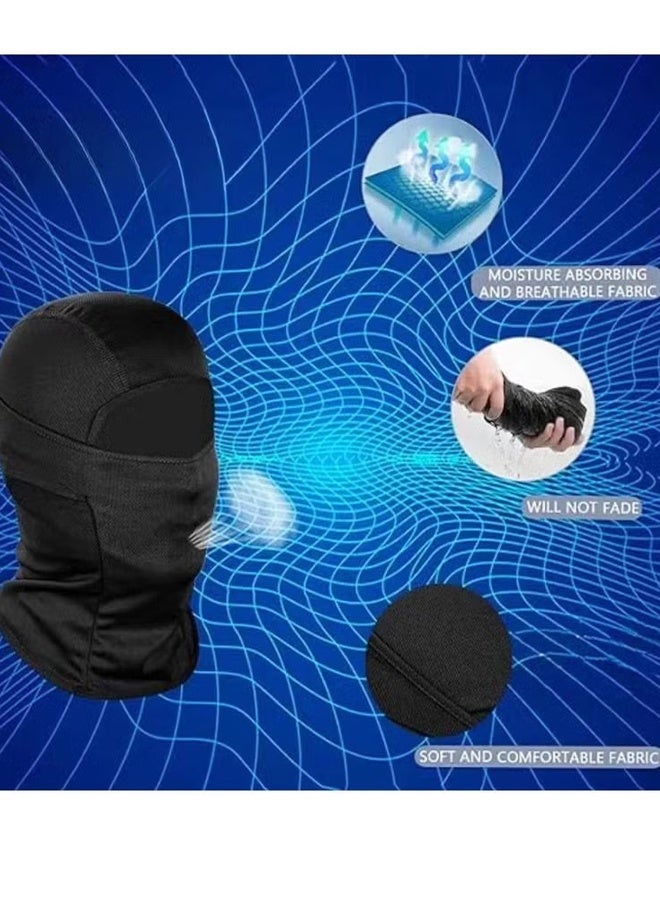 Happy D 2Pcs Balaclava Face Mask UV Protection Ice Silk for Men Women Sun Hood Cycling, Climing, Running (Black+Grey) - Image 2