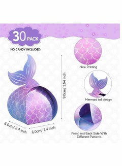 Y&D Candy Boxes, Mermaid Tail Treat Party Favor Under The Sea Goodie Bags, Theme Birthday Supplies, for Baby Shower Favors, 30 Pieces  - Image 2