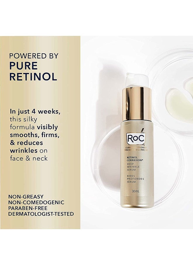 RoC - Retinol Correxion Deep Wrinkle Serum - Daily Anti-Wrinkle and Ageing Treatment - Firming Moisturiser - Pure RoC Retinol - with Ascorbic Acid - 30 ml - Image 1