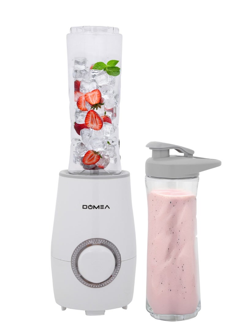 DOMEA - Electric Personal & Sports Blender 300W, Smoothie Maker for Protein Shakes, Gym, Travel, Extra 500ml Sports Bottle, Stainless Steel Blade, Portable Mini Blender for Mixing, Juices, Shakes - Image 1