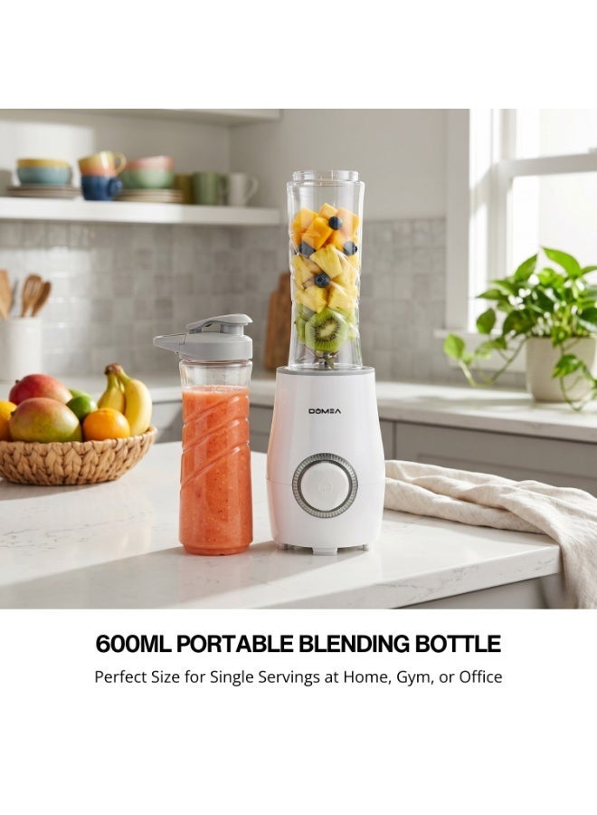 DOMEA Electric Personal & Sports Blender 300W, Smoothie Maker for Protein Shakes, Gym, Travel, Extra 500ml Sports Bottle, Stainless Steel Blade, Portable Mini Blender for Mixing, Juices, Shakes - Image 3