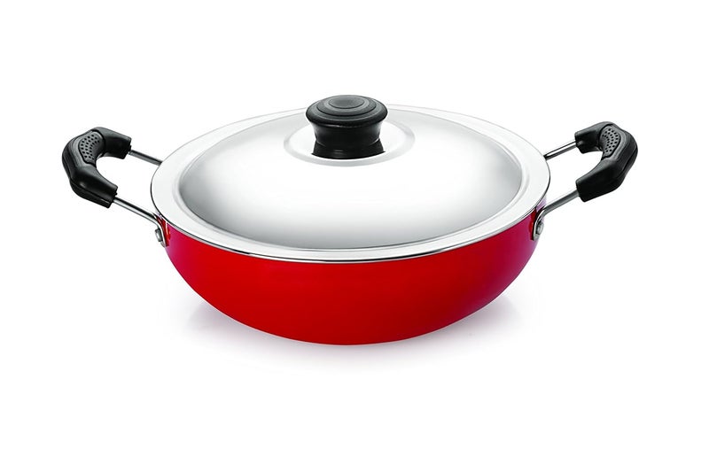 Nirlon Plus Non-Stick Flat Base Kadai with Lid - Image 4
