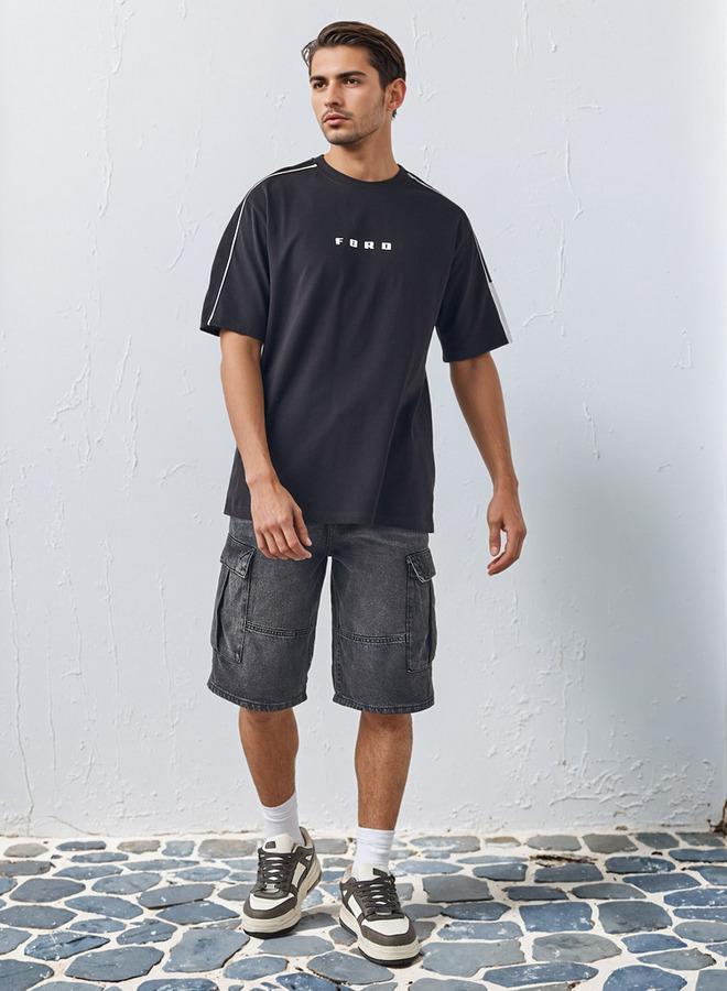 SP Characters Contrast Piping Detail T-shirt - Image 2