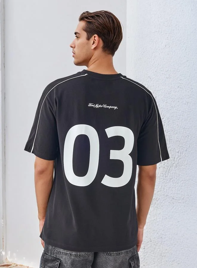 SP Characters Contrast Piping Detail T-shirt