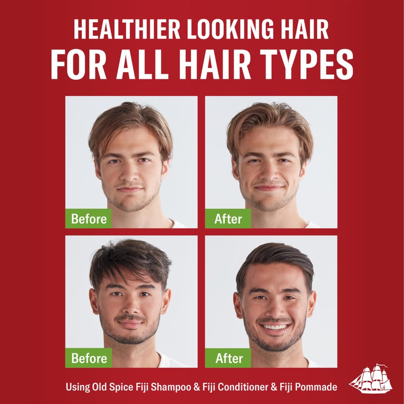 Old Spice Fiji Pomade for Men, Loose Hold, Low Shine, Men's Hair Styling, 2.22 Oz Each, Twin Pack - Image 3