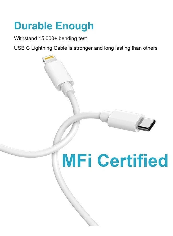iPhone 20W Fast Charger | USB C Wall Fast Charger with USB C to Lightning Cable Compatible with iPhone 14/14 Pro/14 Pro Max/13/12/SE2020/11/XR/XS Max/X/iPad - Image 4