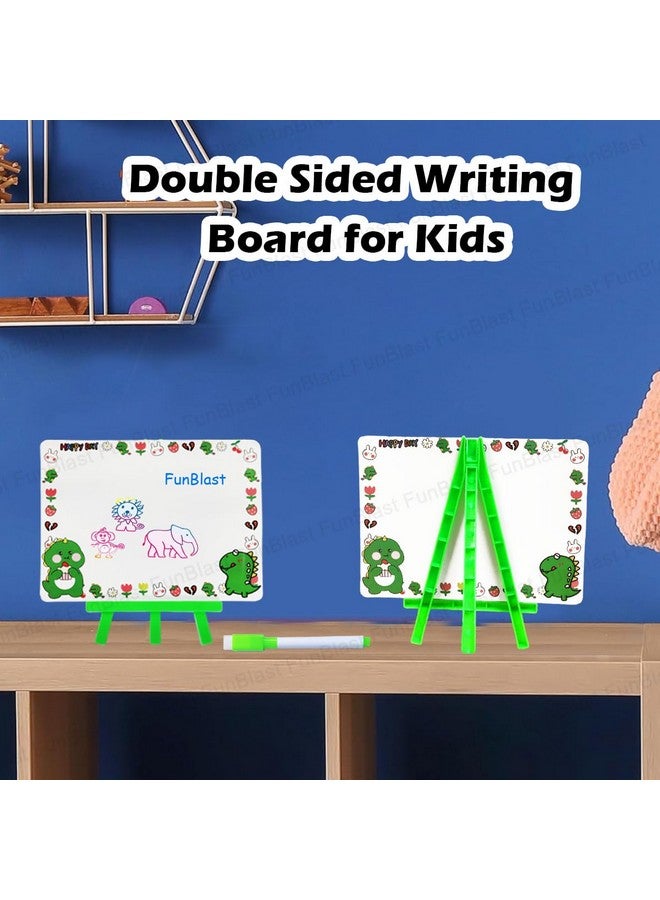 فنبلاست سبورة فن بلاست ميني قابلة للمسح للأطفال - جهاز لوحي تعليمي مع قلم سبورة بيضاء، ولوح كتابة مزدوج الجوانب للأطفال، الأولاد والبنات (تصميم ديناصور) - Image 4