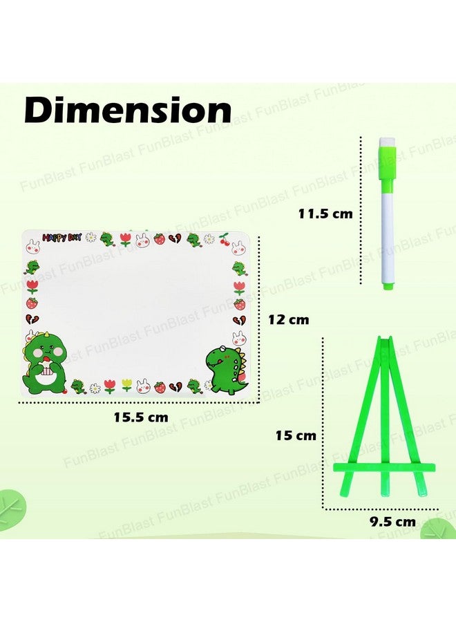 فنبلاست سبورة فن بلاست ميني قابلة للمسح للأطفال - جهاز لوحي تعليمي مع قلم سبورة بيضاء، ولوح كتابة مزدوج الجوانب للأطفال، الأولاد والبنات (تصميم ديناصور) - Image 2
