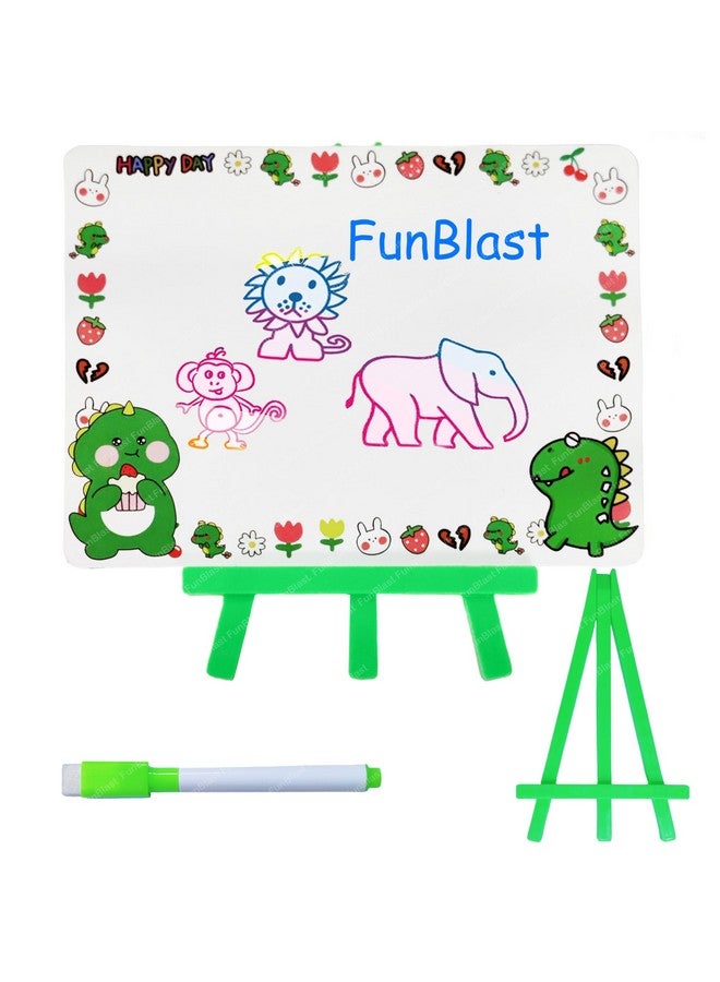 فنبلاست سبورة فن بلاست ميني قابلة للمسح للأطفال - جهاز لوحي تعليمي مع قلم سبورة بيضاء، ولوح كتابة مزدوج الجوانب للأطفال، الأولاد والبنات (تصميم ديناصور) - Image 1