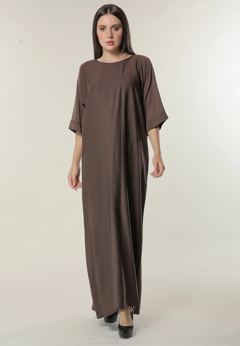 Moistreet Elegant Crew Neck Casual Abaya