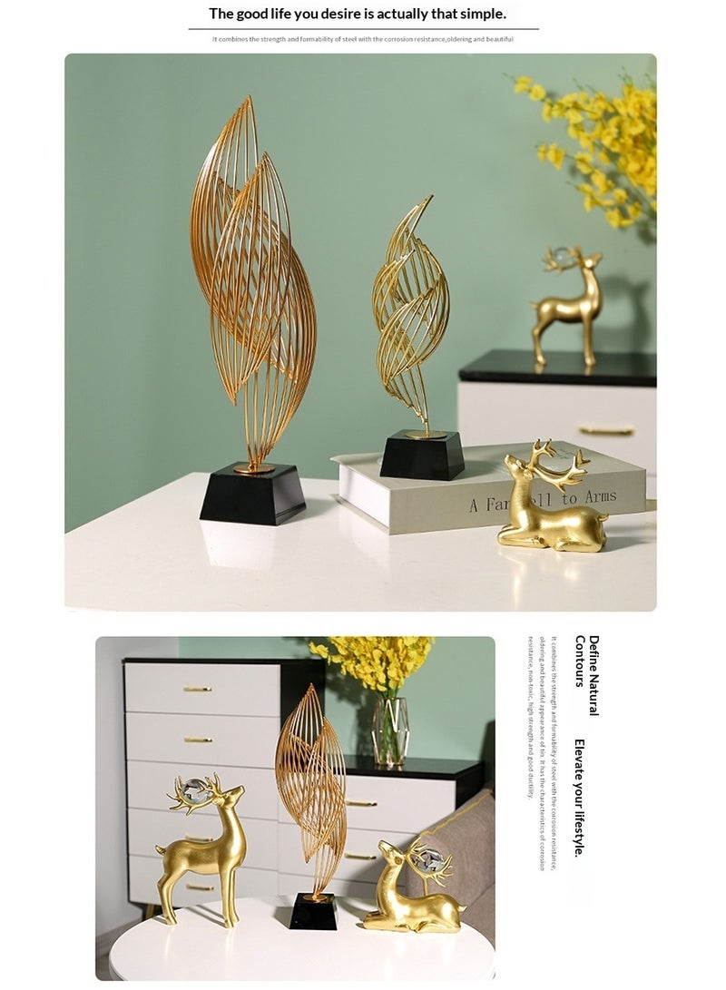 SISGL Gold Home Decorations Metal Personality Abstract Craft Ornaments Unique Handcrafted Metal Desktop Ornament Fashion Light Luxury Simple Elegant Office Desktop Model Room Decorations - Image 5