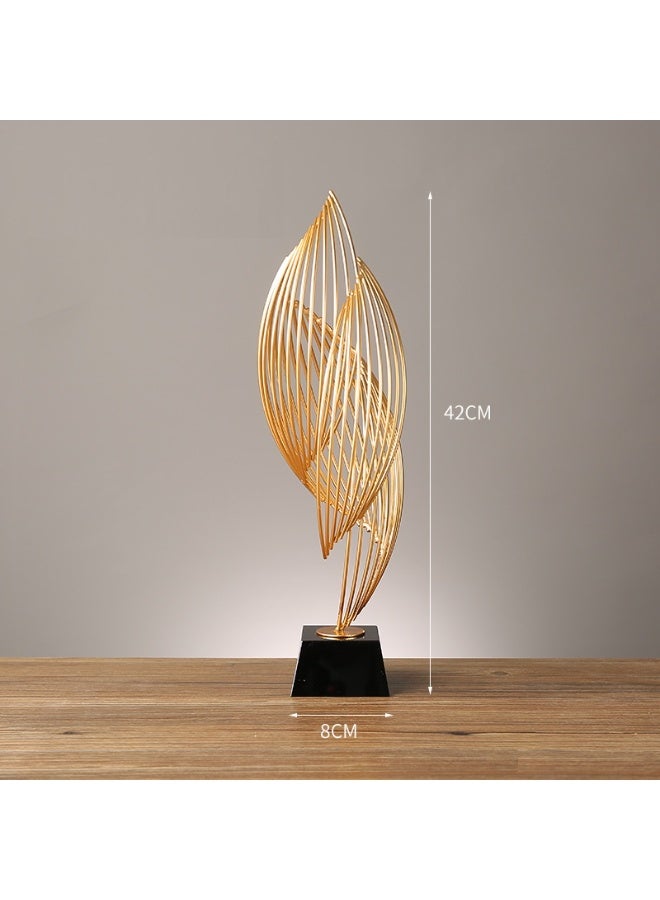 SISGL Gold Home Decorations Metal Personality Abstract Craft Ornaments Unique Handcrafted Metal Desktop Ornament Fashion Light Luxury Simple Elegant Office Desktop Model Room Decorations - Image 1