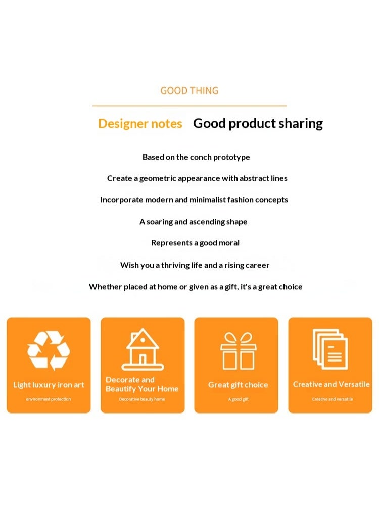 SISGL Gold Home Decorations Metal Personality Abstract Craft Ornaments Unique Handcrafted Metal Desktop Ornament Fashion Light Luxury Simple Elegant Office Desktop Model Room Decorations - Image 3