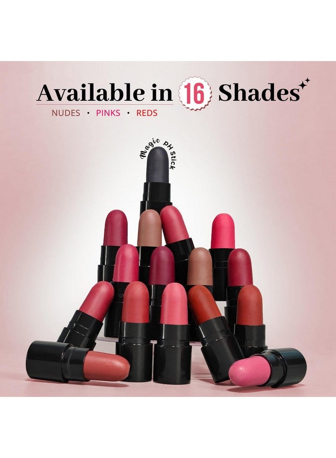 ENN Beauty 16 Shades Mini Velvet Lipstick Kit with 1 pH Magic Stick - Long-Lasting, Travel-Friendly, Infused with Ghee, Vitamins & Natural Oils - Image 2