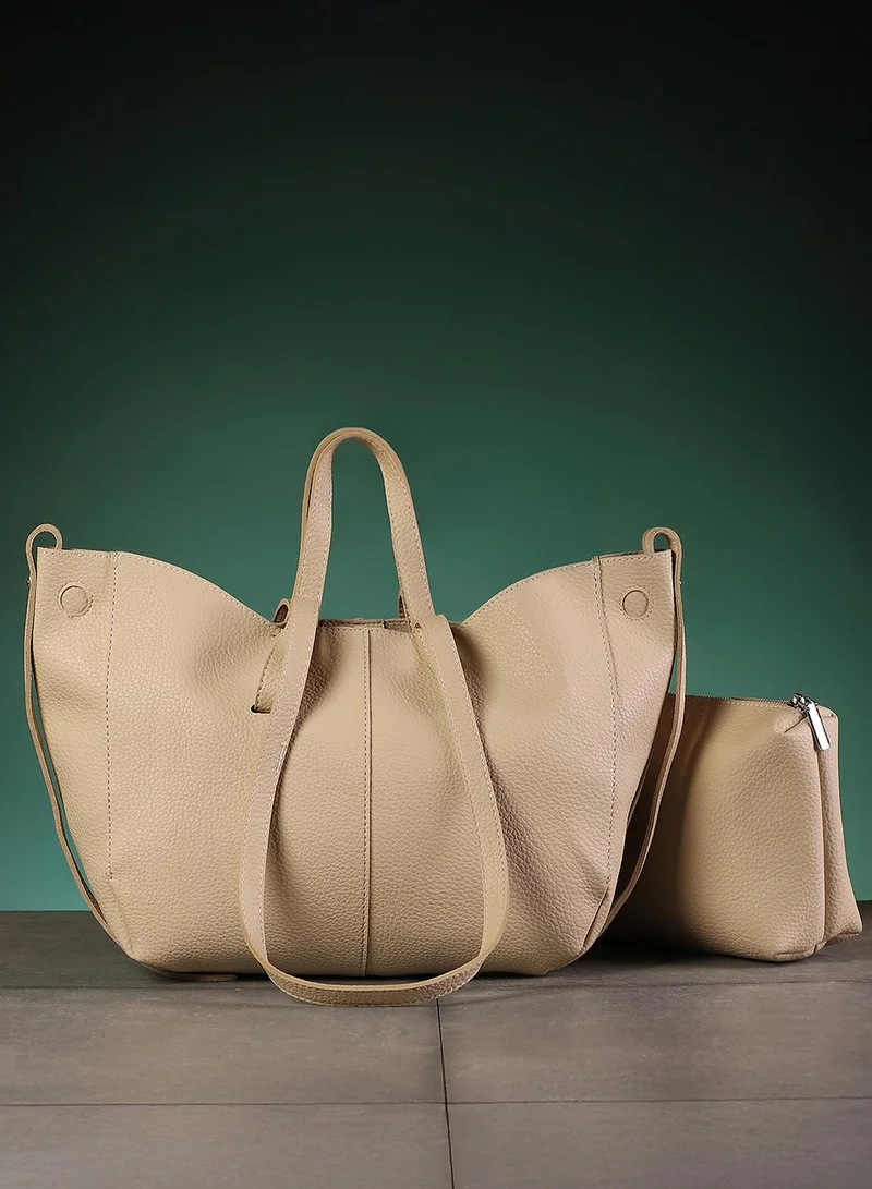 Textured Tote Bag Set