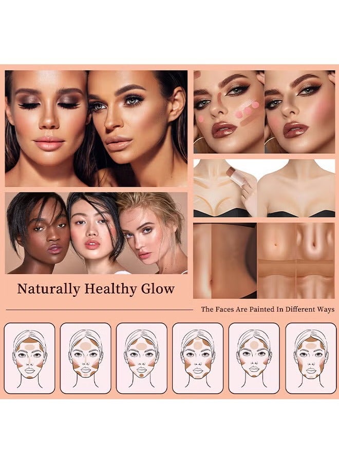 HelloKiss 3 Colors Combination Concealer Sticks Kit, Contour Highlighter Blush Makeup Set Blusher Bronzer Highlighting Sticks For Cheek Long Lasting Smooth Natural Face Contouring Illuminator - Image 3