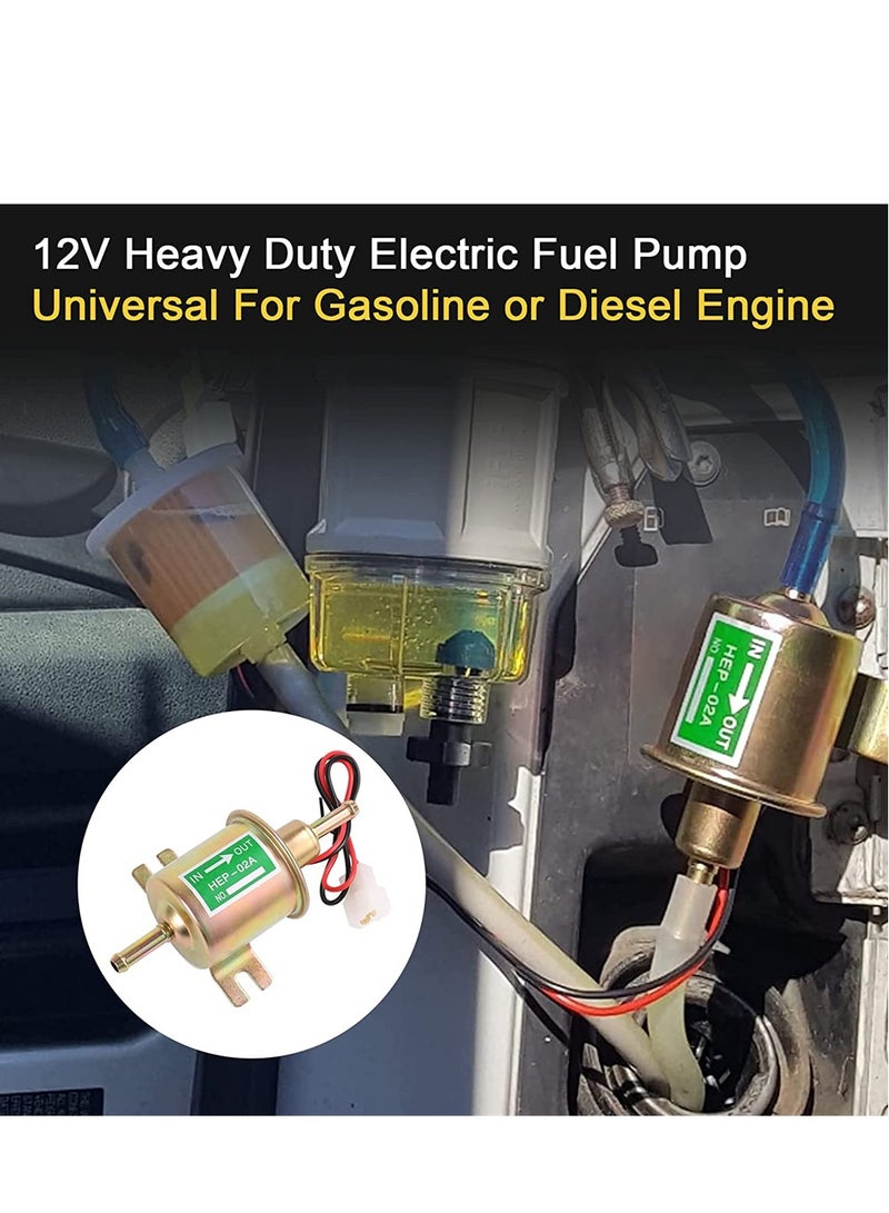 Excefore Universal 12V Heavy Duty Electric Fuel Pump Metal Solid Petrol For Motorcycle Carburetor ATV Trucks Boats For Gasoline or Diesel Engine - Image 5