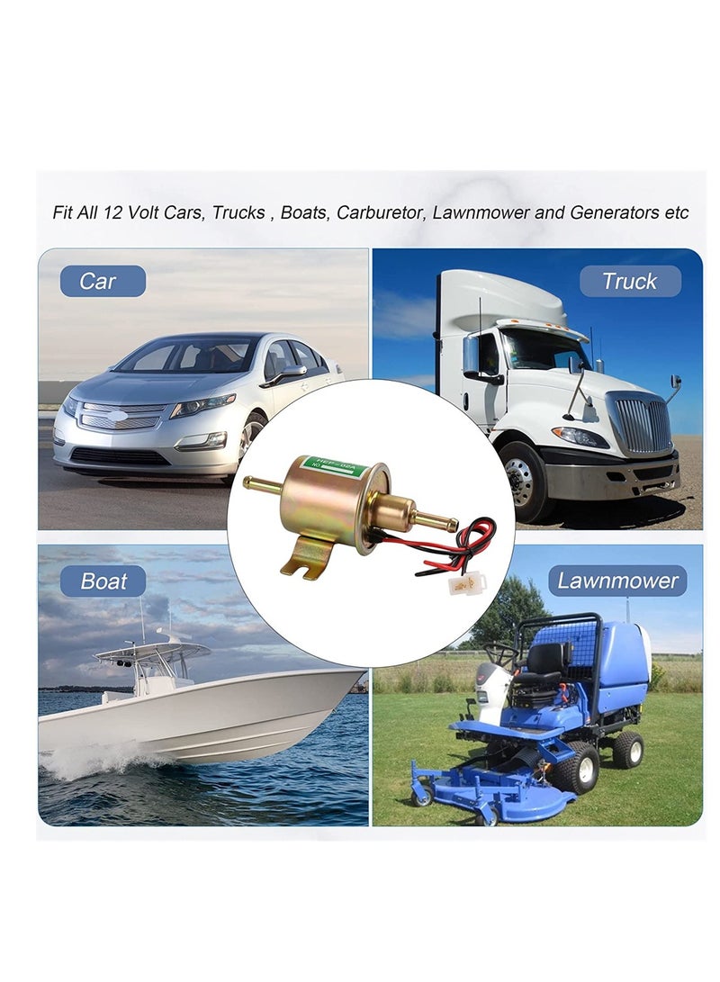 Excefore Universal 12V Heavy Duty Electric Fuel Pump Metal Solid Petrol For Motorcycle Carburetor ATV Trucks Boats For Gasoline or Diesel Engine - Image 3