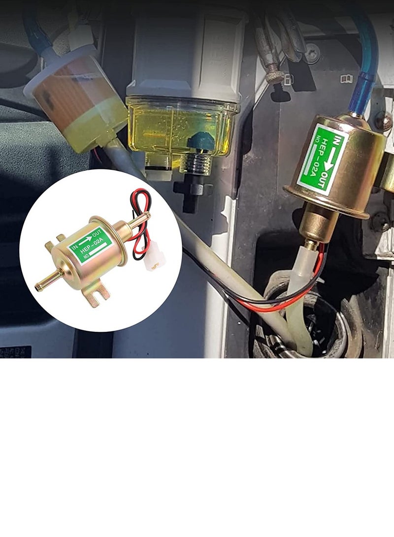 Excefore Universal 12V Heavy Duty Electric Fuel Pump Metal Solid Petrol For Motorcycle Carburetor ATV Trucks Boats For Gasoline or Diesel Engine - Image 1