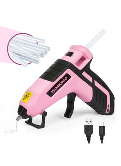 WORKPRO WORKPRO 3.6V Cordless Hot Glue Gun (Upgrade), Fast Preheating, Smart Power-Off, USB-C Rechargeable Glue Gun, Less-drip Hot Glue Gun Kit with 20 Pcs Premium Mini Glue Sticks for DIY, Crafting and Arts  - Image 1
