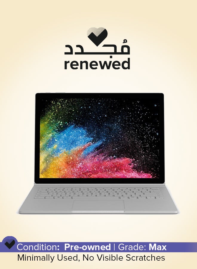 مايكروسوفت تم تجديده - كمبيوتر محمول Surface Book 2 2 في 1 مزود بشاشة PixelSense مقاس 15 بوصة تعمل باللمس ومعالج Intel Core i7 وذاكرة وصول عشوائي سعة 16 جيجابايت ومحرك أقراص SSD سعة 1 تيرابايت وبطاقة رسومات GTX 1060 سعة 6 جيجابايت - Image 1