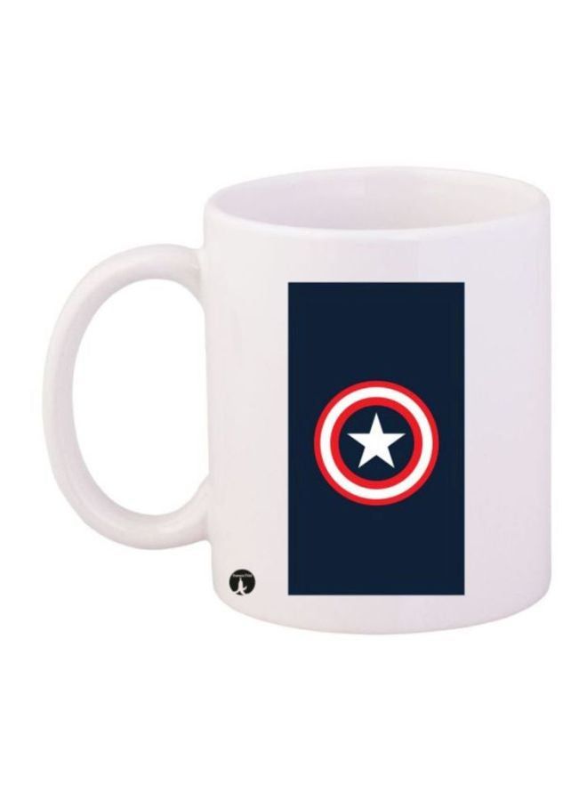 RKN Captain America Printed Coffee Mug White/Blue/Red - Image 1