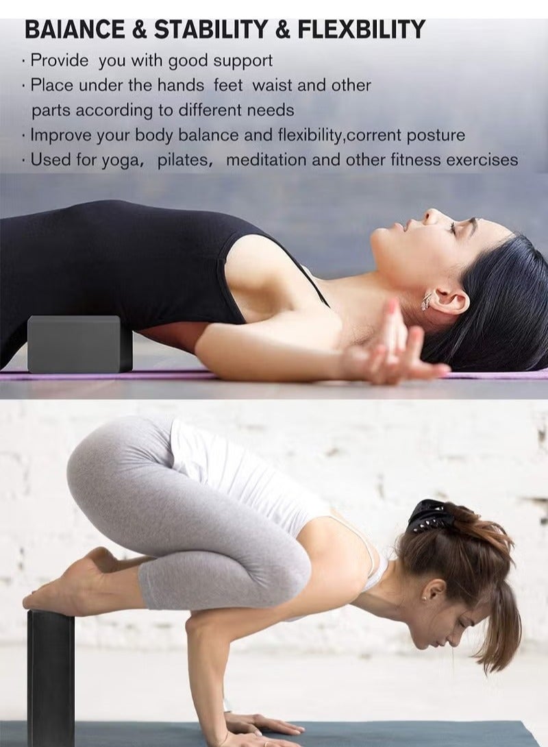 QUTOOB oga Blocks,High Density EVA Foam Blocks for Yoga, Pilates, Meditation , Aid Balance, Support and Deepen Poses,Body Stretching Foam Blocks,Yoga Brick Foam Blocks - Image 3