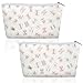 Shinylin 2 Pcs Empty American Mahjong Tile Bags Only with Zippered White Printed Bag Mahjong Tiles Accessories Zippered for Family Favor Gift 13x75 Inches Only Case - Image 2