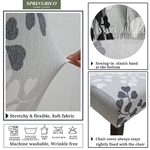 SPRINGRICO Chair Covers for Dining Room 6 Pack, Stretch Dining Chair Cover, Washable Spandex Kitchen Parsons Chair Slipcovers, Removable Seat Protector for Home or Party (Set of 6, Byron Palm) - Image 5