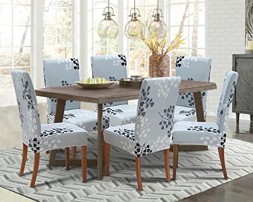 SPRINGRICO Chair Covers for Dining Room 6 Pack, Stretch Dining Chair Cover, Washable Spandex Kitchen Parsons Chair Slipcovers, Removable Seat Protector for Home or Party (Set of 6, Byron Palm) - Image 2