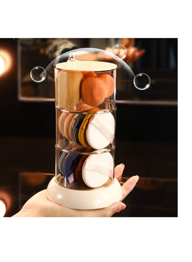 Excefore 3 Layer Rotatable Acrylic Jewelry Box, Clear Jewelry Organizer for Women Girls, Suitable for Earrings,Necklaces, Bracelets, Rings, Beauty Supplies - Image 1