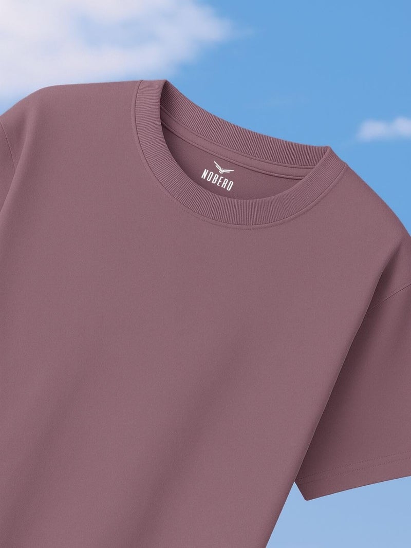 NOBERO Men's Oversized Purple Cotton T-Shirt - Image 2