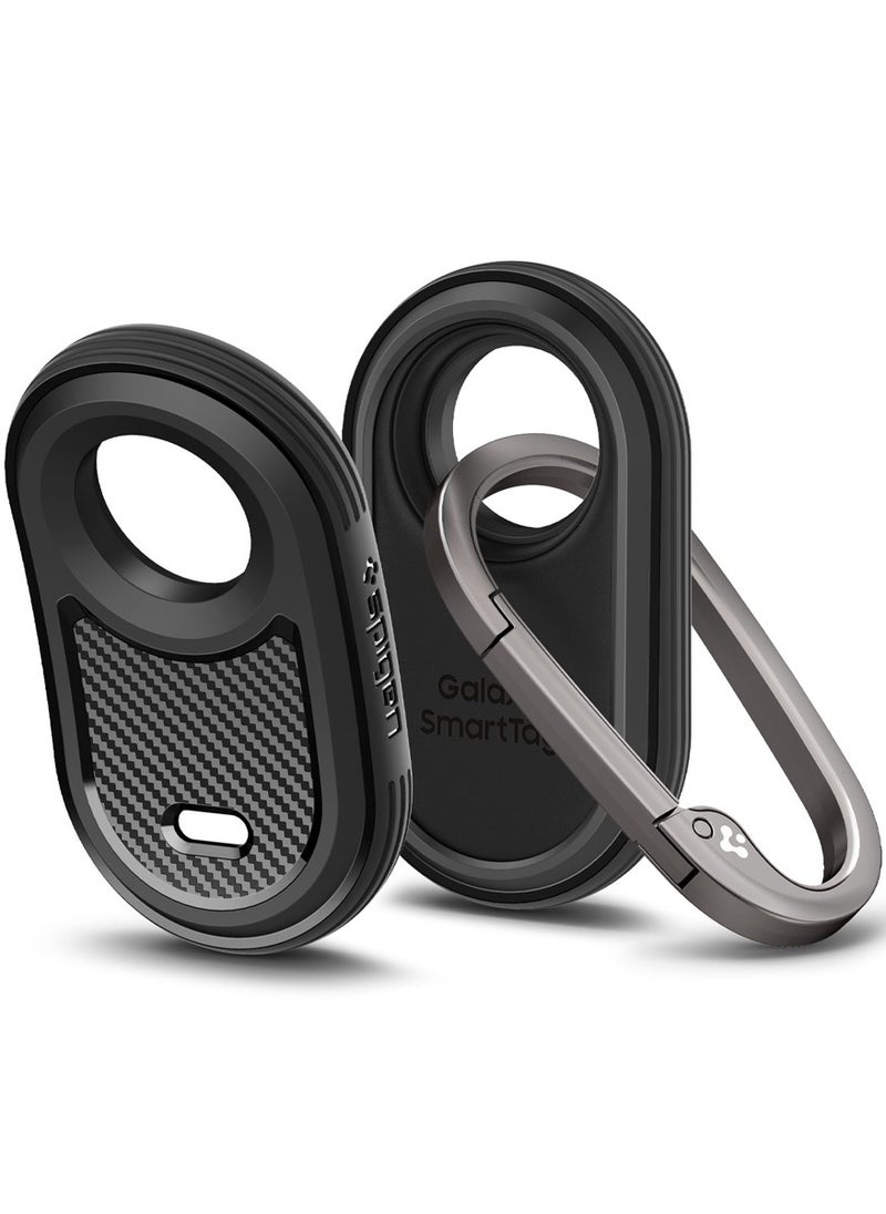 Spigen - Rugged Armor for Samsung Galaxy SmartTag 2 Case Cover Keychain Smart Tag 2 Case [1 Pack] - Matte Black - Image 1