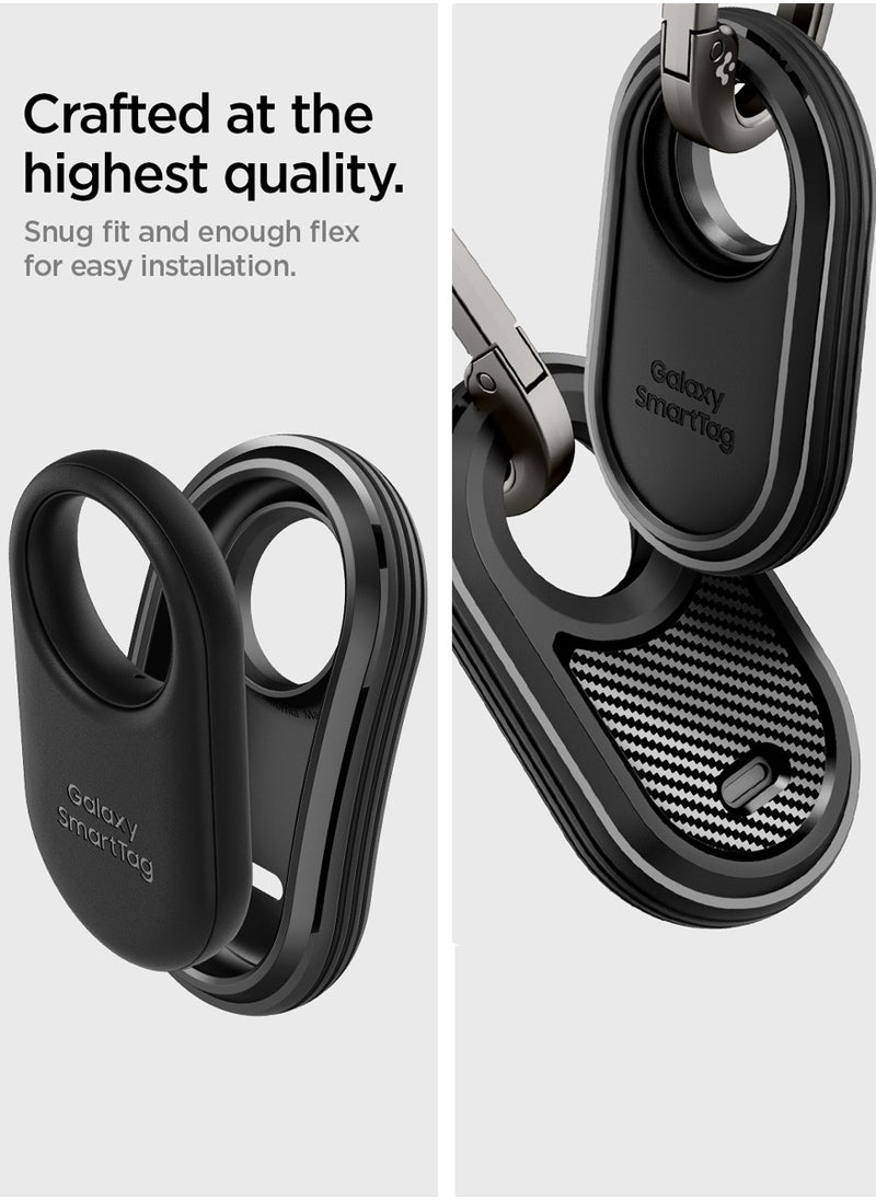 Spigen - Rugged Armor for Samsung Galaxy SmartTag 2 Case Cover Keychain Smart Tag 2 Case [1 Pack] - Matte Black - Image 1