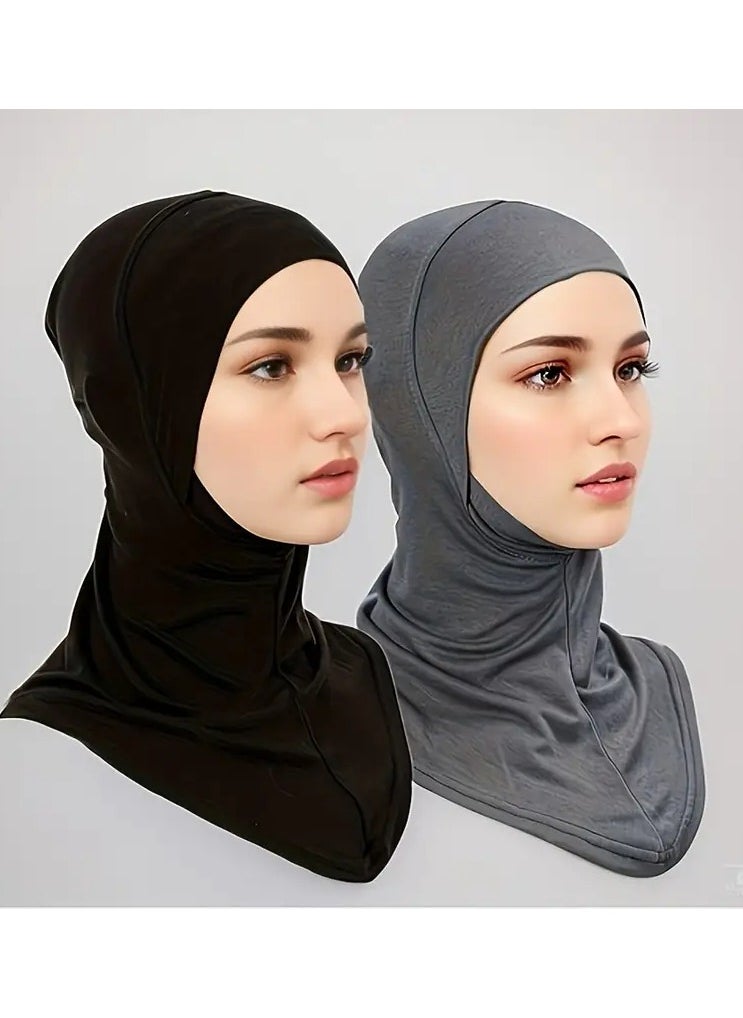 Rozino 2pcs New Turban Cap Hijab Cap Ramadan Hat Hijab Thin Breathable Elastic Pullover Caps Elegant Style Muslim Head Wrap Gifts For Eid  - Image 4