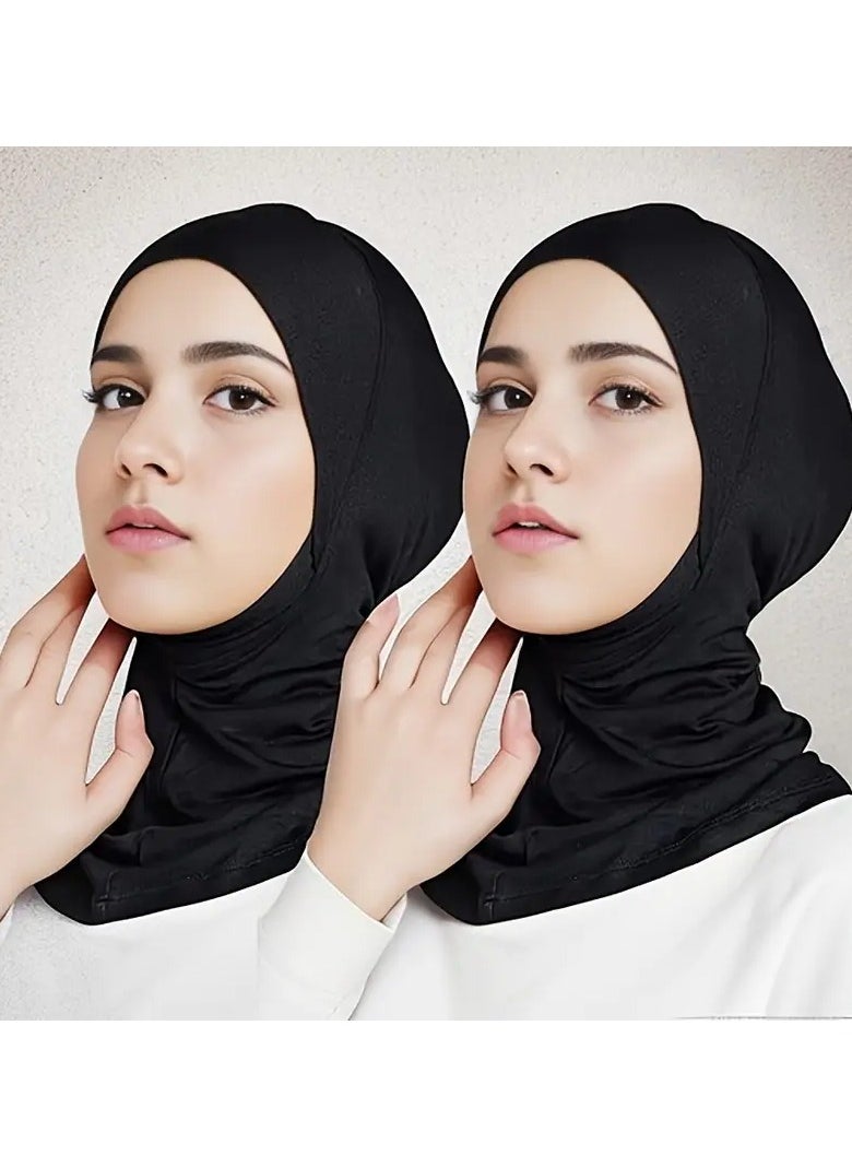 Rozino 2pcs New Turban Cap Hijab Cap Ramadan Hat Hijab Thin Breathable Elastic Pullover Caps Elegant Style Muslim Head Wrap Gifts For Eid  - Image 2