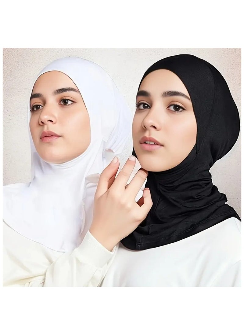 Rozino 2pcs New Turban Cap Hijab Cap Ramadan Hat Hijab Thin Breathable Elastic Pullover Caps Elegant Style Muslim Head Wrap Gifts For Eid  - Image 3