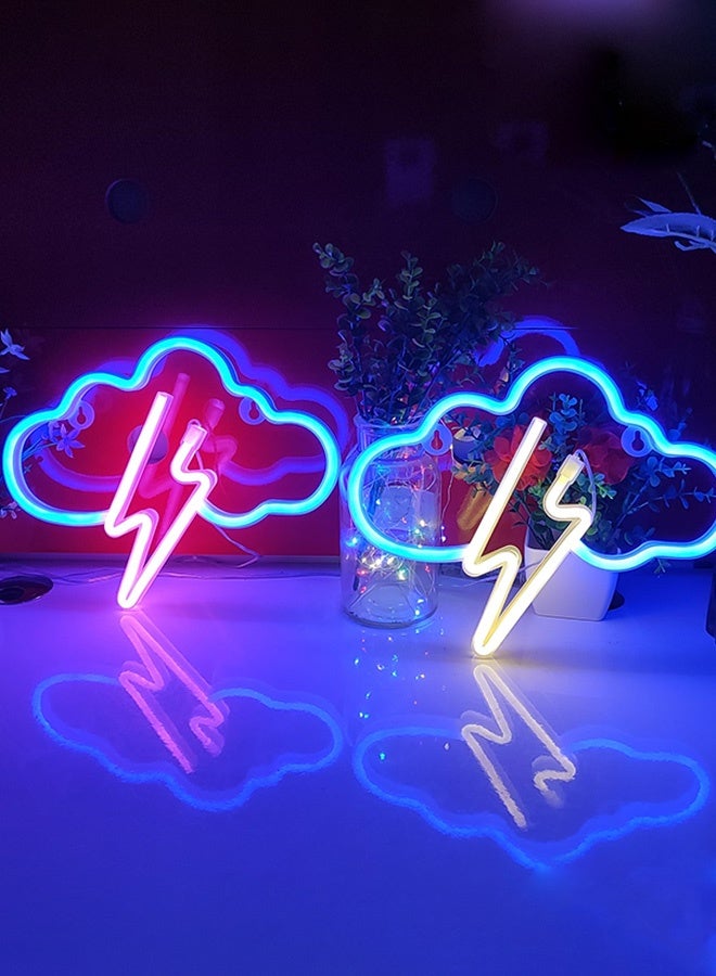 لواحة نيون، سحابة إضاءة LED، لوحات نيون للديكور الجداري، مصباح نيون معلق، أضواء نيون تعمل بالبطارية أو عبر USB، لأسرة النوم، غرفة الأطفال، غرفة المعيشة، البار، الحفلات، عيد الميلاد، الزفاف - Image 4
