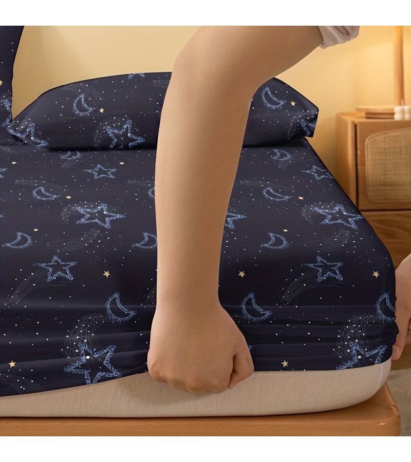 قطعة واحدة من فرشة مطبوعة بنجوم وأقمار مقاس 70.87 × 78.74 بوصة لغرفة النوم - Image 5