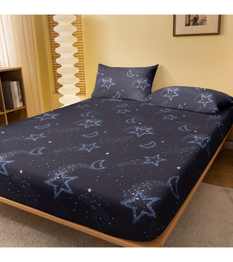 قطعة واحدة من فرشة مطبوعة بنجوم وأقمار مقاس 70.87 × 78.74 بوصة لغرفة النوم - Image 2