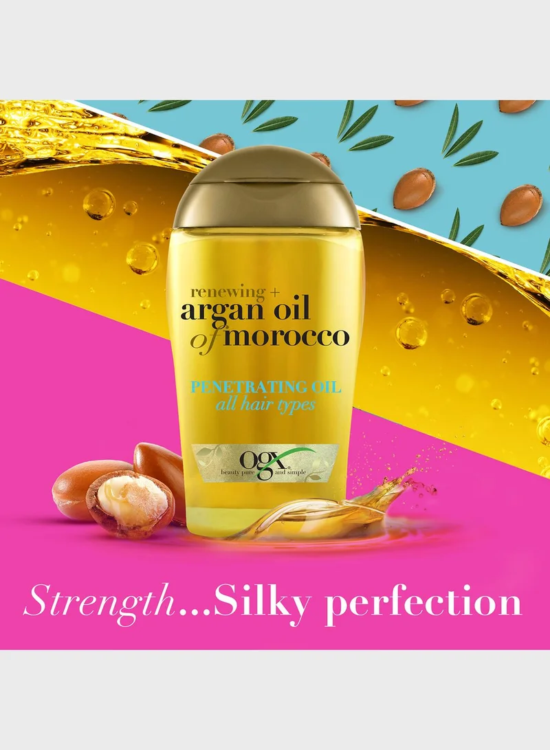 Ogx OGX Hair Oil, Renewing+ Argan Oil of Morocco, Penetrating Oil, All Hair Types, New Formula, 100ml