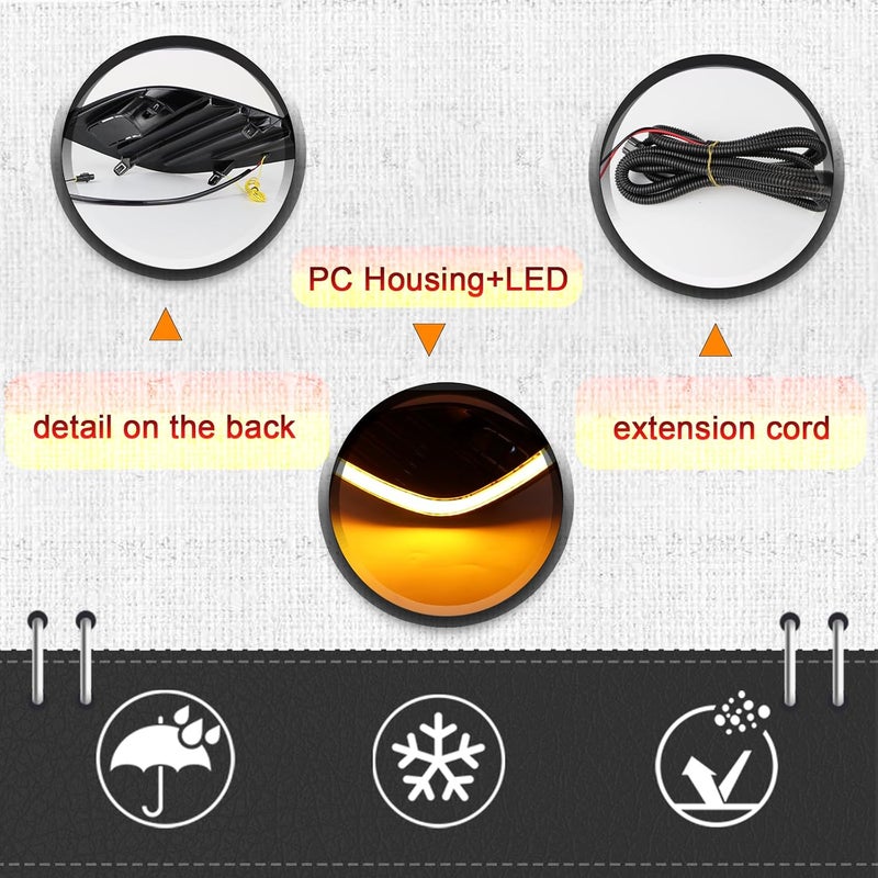 BINQIGOO LED Daytime Running Light for Toyota Camry SE XSE 2018-2020 - Front Bumper Fog Light Cover Bezel with White DRL and Amber Turn Signal - Image 3