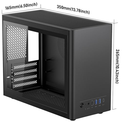 JOYJOM Micro ATX Case with Fans 2PCS 90mm RGB Fans PreInstalled146L 08mm Thickness SPCC MATX PC Case Mini ITX PC Case with Type C USB30 Supports 135mm CPU Cooler 310mm GPU and Standard ATX PSU Black - Image 3