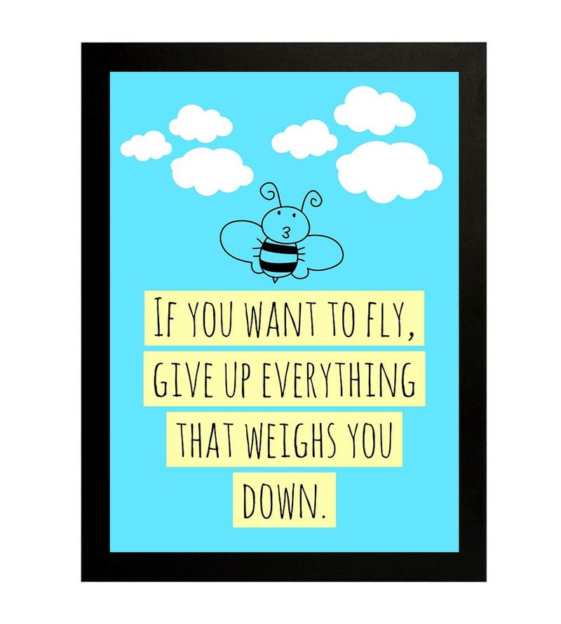 Interio Crafts Motivational Quotes Home Decor Inspirational Poster Office Decor Wall Poster With FrameFrame Size 13X10 Inches