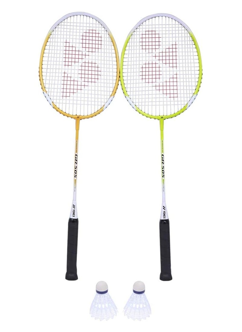 Yonex YONEX GR 505 Badminton Set | 2 Rackets + 2 Shuttlecocks | Isometric Frame | Smooth Grip | Indoor & Outdoor Play | Beginner-Friendly | Free Size | Multicolor  - Image 3