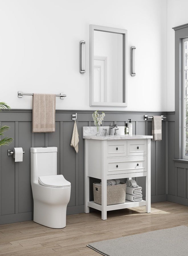 Suyar Bathroom Accessories Set Polished Chrome, SUS 304 Stainless Steel Bathroom Hardware Set 4 Pieces, Include Robe Hook, Toilet Paper Holder, Hand Towel Holder, Towel Bar, Wall Mounted - Image 3